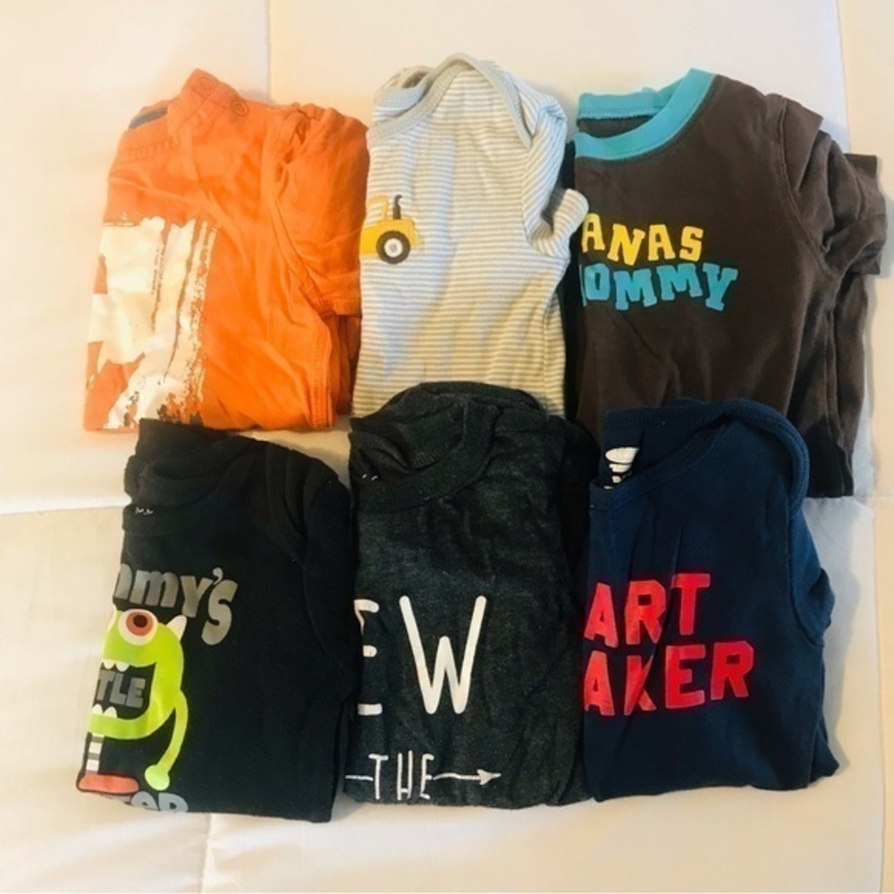Lot Toddler Boy Size 18 months Short Sleeve Long Bodysuit Onesies Romper 12-18m